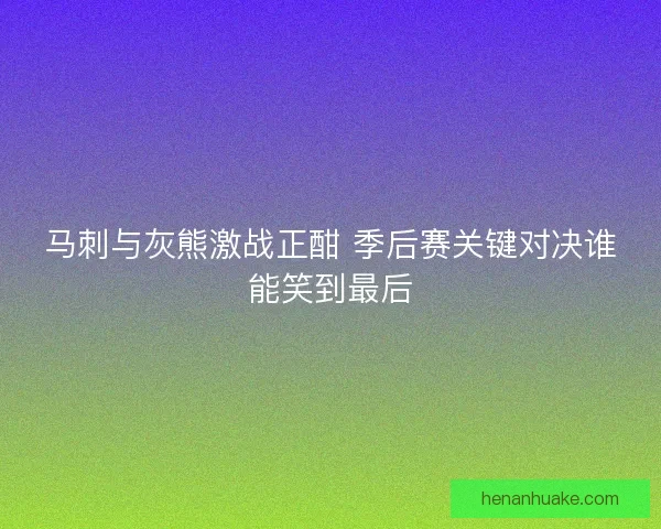 马刺与灰熊激战正酣 季后赛关键对决谁能笑到最后